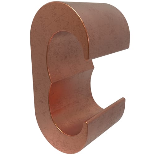 Ilsco - Ilsco ELT-2 Permaground Copper Grounding E Crimp, Main Conductor Range 2/0-1, Main Rebar Size #3, Tap Range 2/0-1, Tap Rebar Size #3, UL, CSA