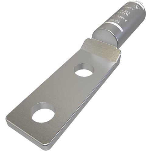 Ilsco - ILSCO 2IACL-4/0 1/2 Inch Stud Electrotinned Aluminum Alloy 2-Hole Compression Cable Lug