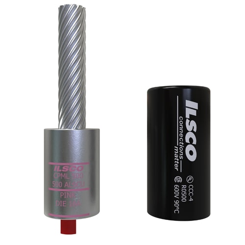 Ilsco - Ilsco CPML-500 Copper Compression Pigtail Adaptor, Conductor Size 500, Long Barrel, Tin Plated, UL, CSA