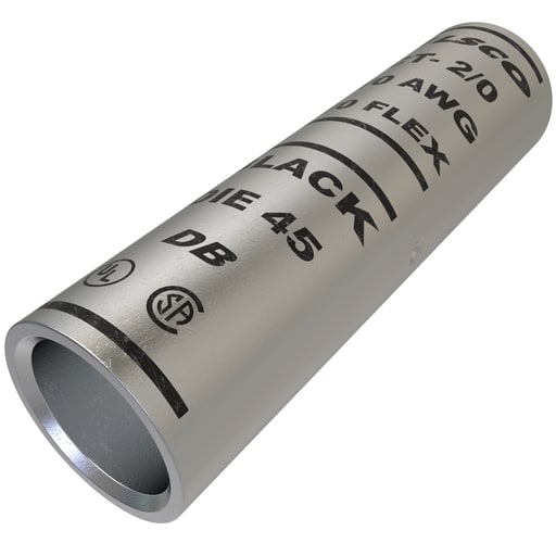 Ilsco - Ilsco CT-2/0 SureCrimp® Copper Compression Sleeve, Conductor Size 2/0, Tin Plated, UL, CSA