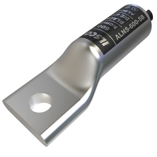 Ilsco - Ilsco ALNS-600-58 SureCrimp® Aluminum Compression Lug, Conductor Size 600, 1 Hole, 5/8in Bolt Size, Long Barrel, No Sight Window, Tin Plated, UL, CSA