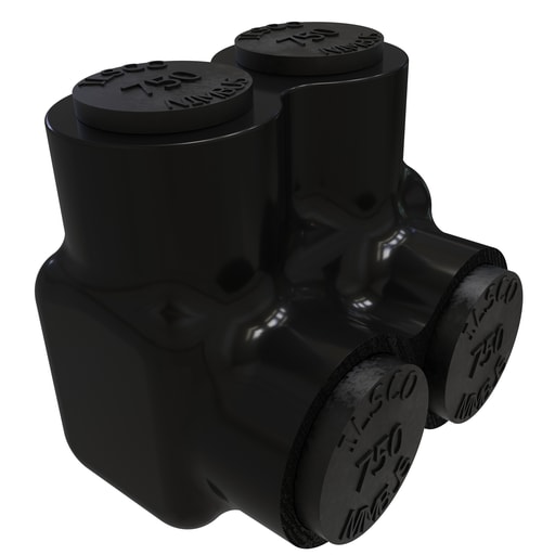 Ilsco - Ilsco PBTS-2-750 Nimbus Insulated Aluminum Multi-Tap Connector, Conductor Range 750-250, 2 Ports, Single Sided Entry, Tin Plated, UL, CSA