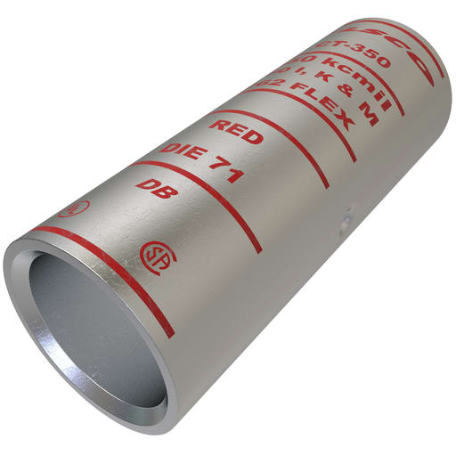 Ilsco - Ilsco CT-350 SureCrimp® Copper Compression Sleeve, Conductor Size 350, Tin Plated, UL, CSA