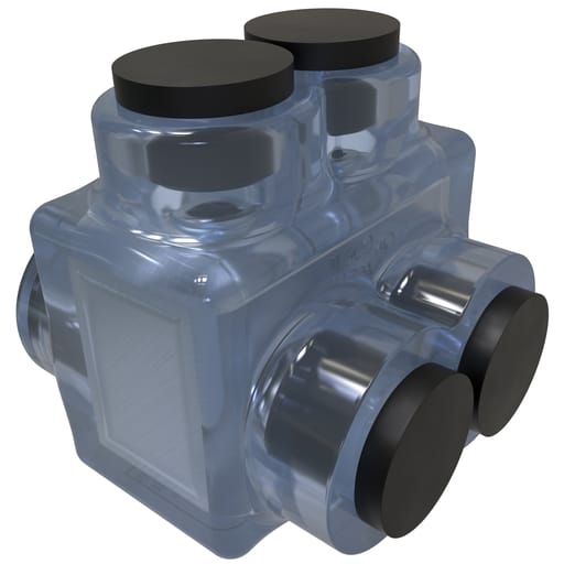 Ilsco - Ilsco ECTD-2-1/0 ClearTap® Insulated Multi-Tap Connector, Dual Sided Entry, 1/0-#14 Conductor Range, 2-Port