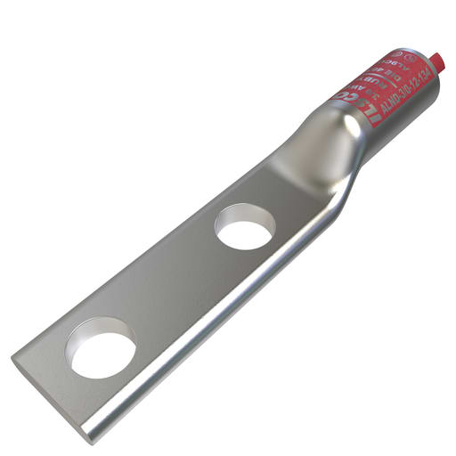 Ilsco - Ilsco ALND-3/0-12-134 SureCrimp® Aluminum Compression Lug, Conductor Size 3/0, 2 Holes, 1/2in Bolt Size, 1-3/4in Hole Spacing, Long Barrel, No Sight Window, Tin Plated, UL, CSA