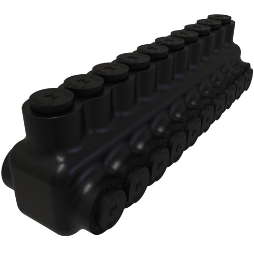 Ilsco - Ilsco PBTD-10-4 Nimbus Insulated Aluminum Multi-Tap Connector, Conductor Range 4-14, 10 Ports, Dual Sided Entry, Tin Plated, UL, CSA