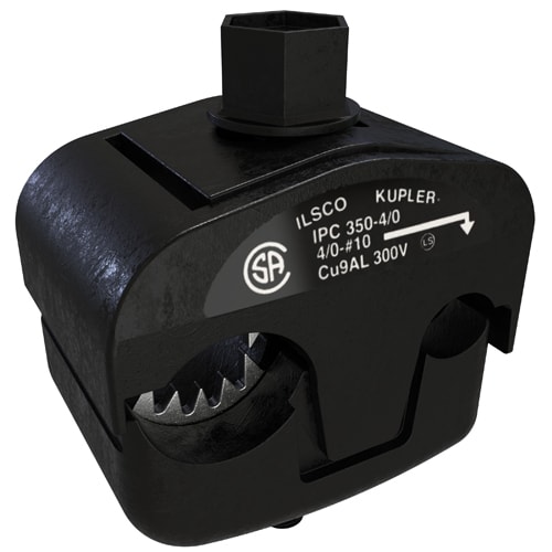 Ilsco - Ilsco IPC-350-4/0 KUP-L-Tap Insulation Piercing Copper Connector, Dual Rated, Main Conductor Range 350-4/0, Tap Range 4/0-10, Tin Plated, UL, CSA