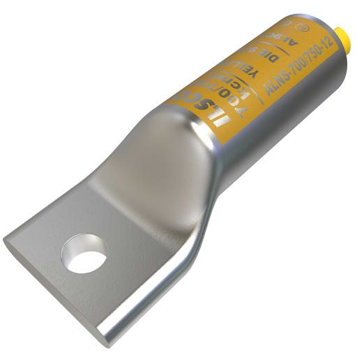 Ilsco - Ilsco ALNS-700/750-12 SureCrimp® Aluminum Compression Lug, Conductor Size 700/750, 1 Hole, 1/2in Bolt Size, Long Barrel, No Sight Window, Tin Plated, UL, CSA