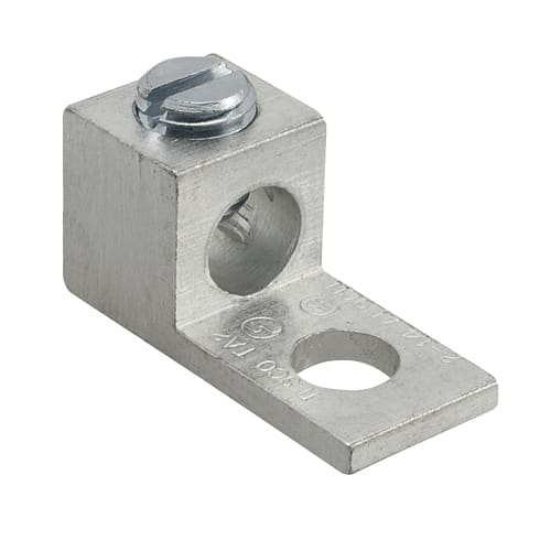 Ilsco - Ilsco TA-2 Aluminum Mechanical Lug, Conductor Range 2-14, 1 Port, 1 Hole, 1/4in Bolt Size, Tin Plated, UL, CSA