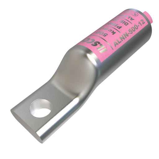 Ilsco - Ilsco ALNS-500-12 SureCrimp® Aluminum Compression Lug, Conductor Size 500, 1 Hole, 1/2in Bolt Size, Long Barrel, No Sight Window, Tin Plated, UL, CSA
