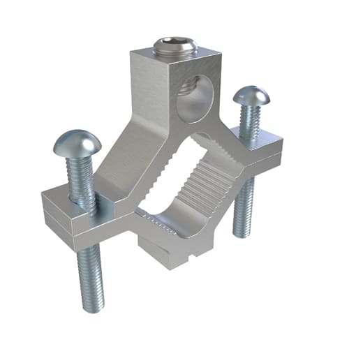Ilsco - Ilsco AGC-2 Permaground Aluminum Ground Clamp, Conductor Range 250-6, Pipe Sizes 1-1/4 to 2in, UL