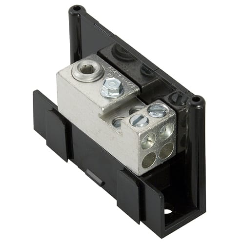 Ilsco - Ilsco PDA-14-2/0-1 Power Distribution Block, Modular Design, Dual Rated, Line Conductor Range 2/0-14, Load Range 4-14, 1 Port Per Pole Line Side, 4 Ports Per Pole Load Side, Adder Block, UL, CSA