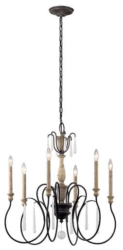 Kichler Lighting - Kichler 43617WZC Kimblewick™ 6 Light Chandelier Weathered Zinc