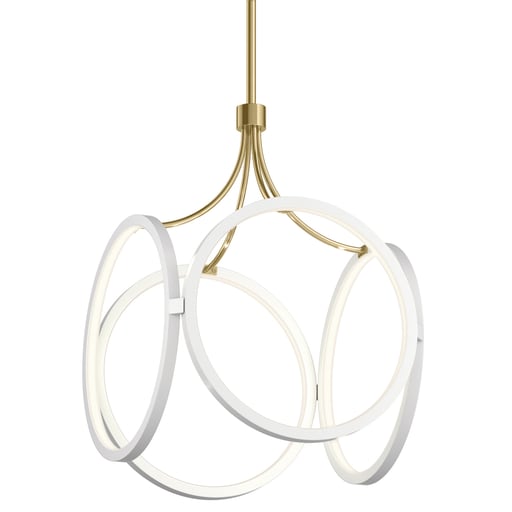 Kichler Lighting - Kichler 83346WH Ciri 19.75" Small LED Pendant White Champagne Gold Accent