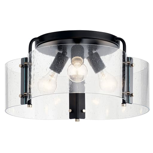 Kichler Lighting - Kichler 42955BK Thoreau 18" 3 Light Semi Flush Black