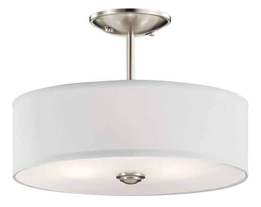 Kichler Lighting - Kichler 43675NI Shailene™ 3 Light Semi Flush Brushed Nickel