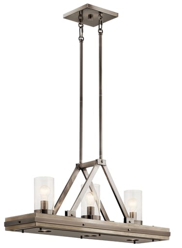 Kichler Lighting - Kichler 43433CLP Colerne™ 16.75" 6 Light Linear Chandelier with Clear Seeded Glass Classic Pewter