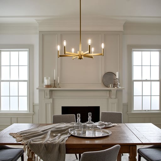 Kichler Lighting - Kichler 43859NBR Erzo™ 6 Light Chandelier Natural Brass