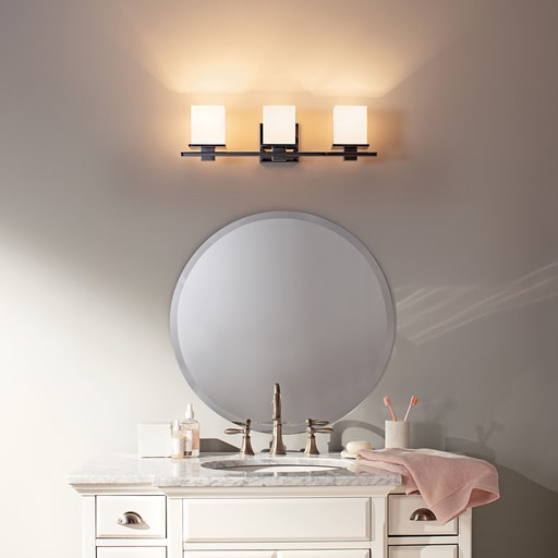 Kichler Lighting - Kichler 45151CH Tully™ 24" 3 Light Vanity Light with Satin Etched Cased Opal Glass Chrome