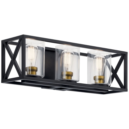 Kichler Lighting - Kichler 55065BK Moorgate™ 23" 3 Light Vanity Light with Clear Glass Black