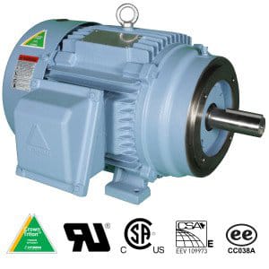 Worldwide Electric Corp - WorldWide Electric HHI5-36-184TC 5HP Hyundai Crown Triton™ Severe Duty Motor, 3600 RPM, 208-230/460V 3-Phase, 184TC Frame, TEFC Enclosure, C-Face w/Feet