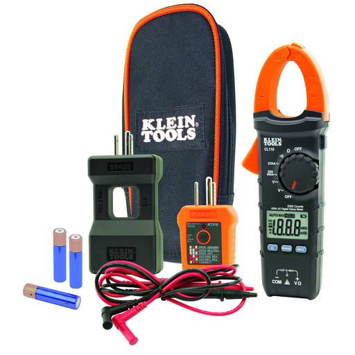 Klein Tool - Klein CL110KIT Electrical Tester Kit with Clamp Meter and GFCI Outlet Tester