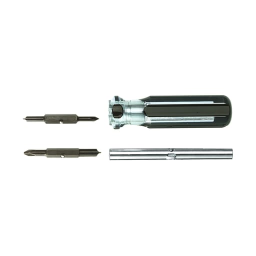 Klein Tool - Klein 32460 Multi-Bit Screwdriver, 4-in-1, Ph Bit #1, #2, Sl Bits 3/16", 1/4", 7"