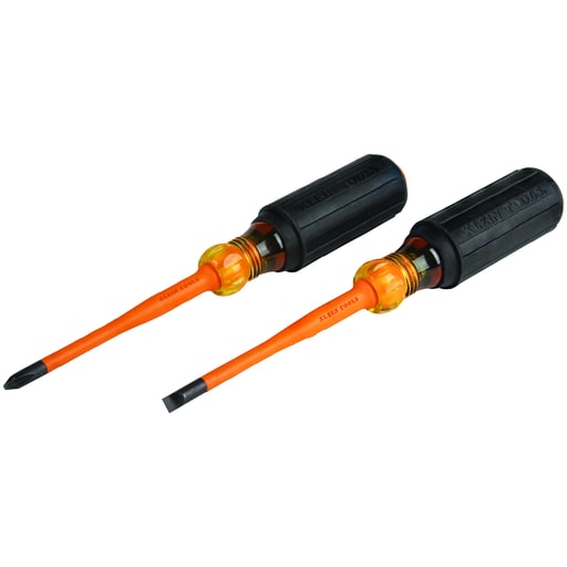 Klein Tool - Klein 33732INS Screwdriver Set, Slim-Tip Insulated Phillips and Cabinet Tips, 2-Piece