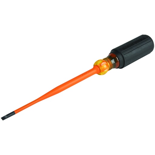 Klein Tool - Klein 6916INS Slim-Tip Insulated Screwdriver, 3/16" Cabinet, 6" Round Shank