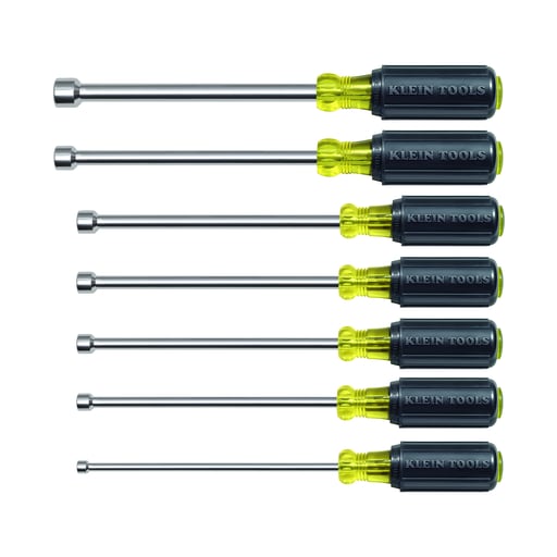 Klein Tool - Klein 647M Nut Driver Set, Magnetic Nut Drivers, 6" Shafts, 7-Piece