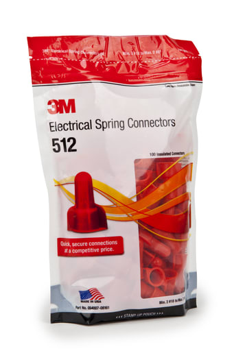 3M - 3M 512-POUCH 100/Pouch Red Spring Connector