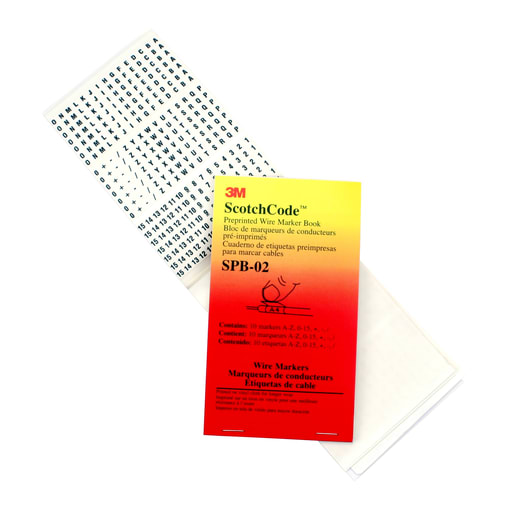 3M - 3M Electrical SPB-01 0 to 9 L1 to T3 T1 to T3 Legend Pre-Printed Wire Marker Book