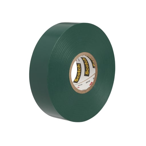 3M 35-1/2X20FT-GN #35 Scotch® Vinyl Electrical Tape, Professional Grade, 7mil, 1/2" x 20ft - GREEN (7000132639)