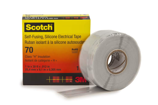 3M - 3M 70 1" x 30ft Scotch® Self-Fusing Silicone Rubber Electrical Tape, Sky Blue Gray