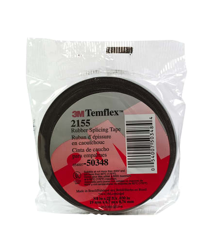 3M - 3M 2155 3/4" x 22ft Temflex™ Rubber Splicing Tape, Black