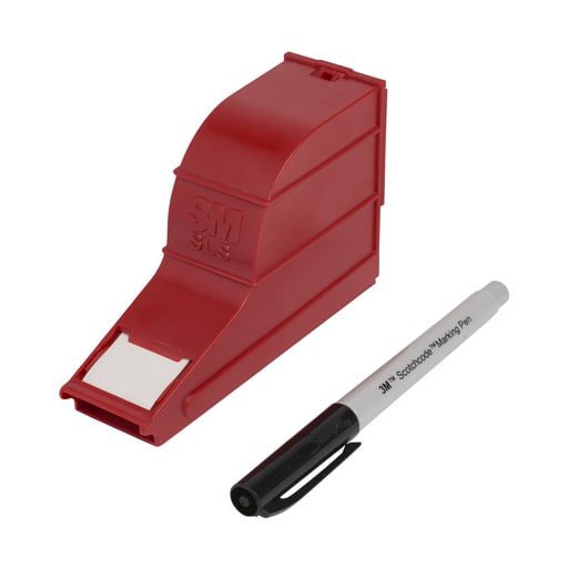 3M - 3M SLS ScotchCode™ Write-On Dispenser w/ Wire Marker Label Tape & SMP Pen, 1" x 1/2" Labels, 170 Labels/Roll