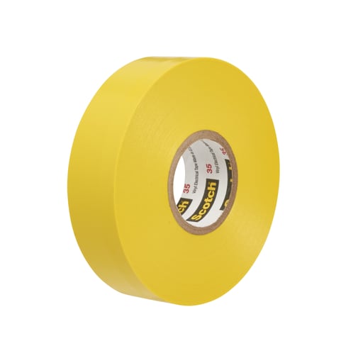 3M 35-1/2X20FT-YL #35 Scotch® Vinyl Electrical Tape, Professional Grade, 7mil, 1/2" x 20ft - YELLOW (7000058435)