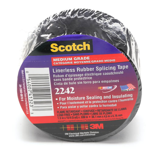 3M - 3M 2242 1-1/2" x 15ft Scotch® Linerless Electrical Rubber Tape, Black