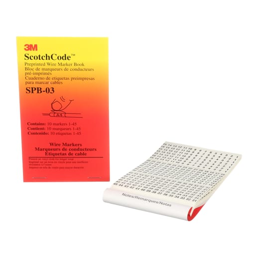 3M - 3M Electrical SPB-03 1 to 45 Legend Pre-Printed Wire Marker Book