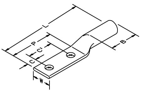3M - 3M 31125 Scotchlok 31000 Series 1/2 Inch 25/Case Brown Long Barrel Up to 35 kV Two Hole Copper Lugs