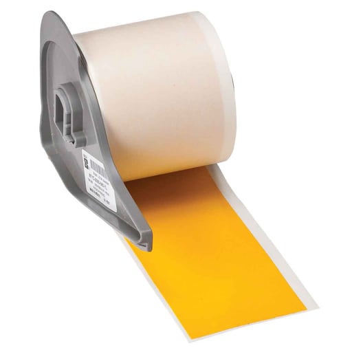 Brady Corporation - Brady M71C-2000-595-YL BMP71"door/Outdoor Vinyl Labels, 2" W x 2" W x 50' L, Yellow