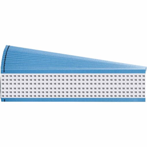 Brady Corporation - Brady WM-16-PK Wire Marker Card - Repositionable Vinyl Cloth, Legend 16