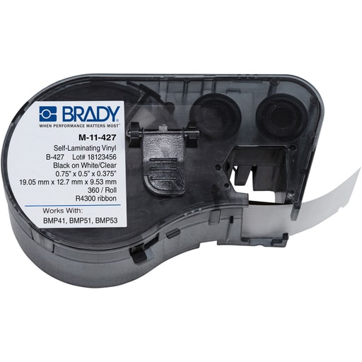 Brady Corporation - Brady M-11-427 BMP51 BMP53 BMP41 Self-Laminating Vinyl Wire and Cable Labels, 0.75" H x 0.5" W