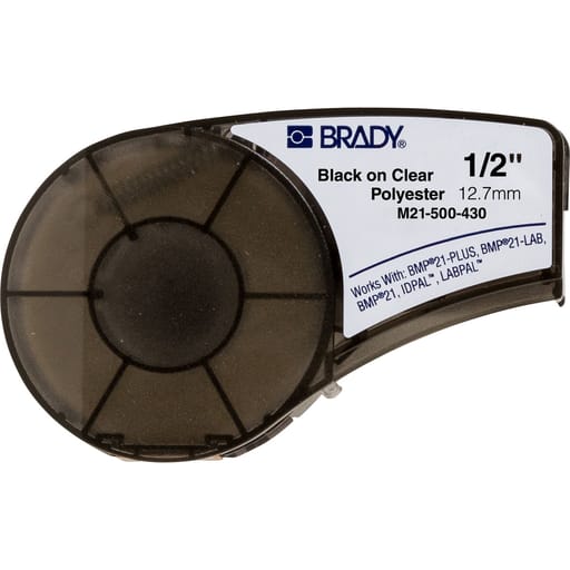 Brady Corporation - Brady M21-500-430 BMP21 Series Clear Polyester Labels 0.5" W x 21' L