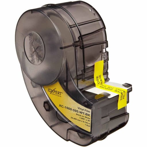 Brady Corporation - Brady XC-1000-595-WT-BK IDXPERT™ / LABXPERT™ Indoor/Outdoor Vinyl Labels, 1" x 30ft - Black on White