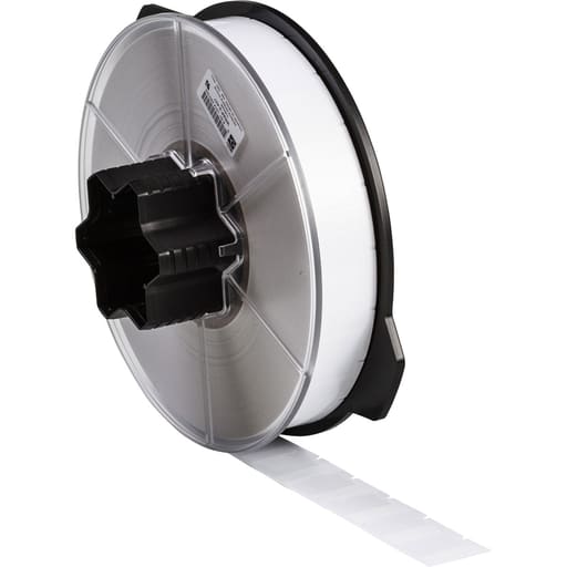 Brady Corporation - Brady WRAP-2-427 WRAPTOR Series Self-Laminating Vinyl Wire and Cable Labels, 1" H x 1" W, Clear/White, Roll of 5300 Labels,