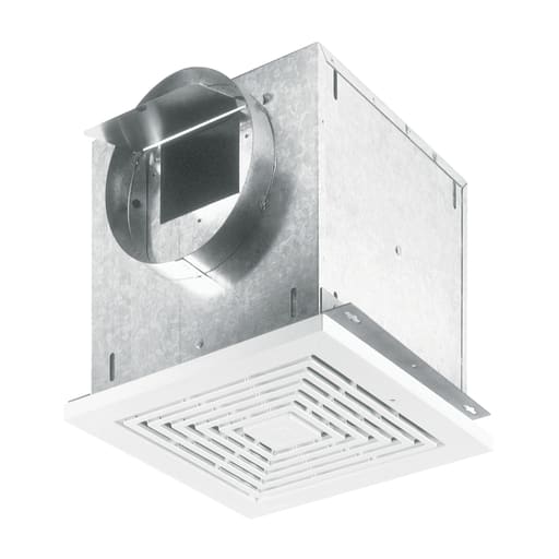 Nutone - Broan L300 2.6 Amp 120 VAC 308 CFM 1.9 Sones 14 Inch White Polymeric Square Grille Ceiling Mount Ventilator