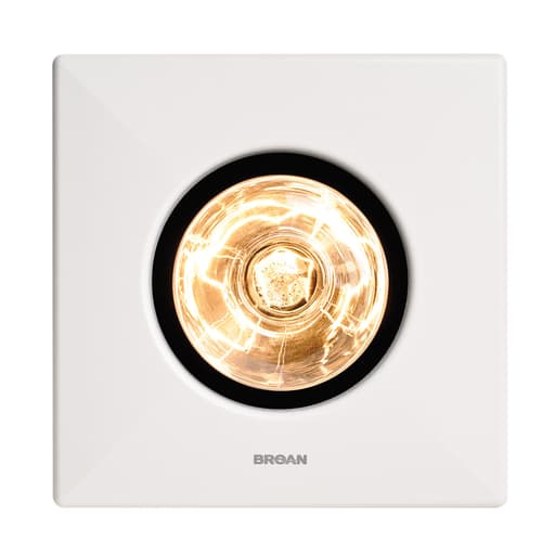 Nutone - Broan 162 2.5 Amp 120 Volt 70 CFM 3.5 Sones 300 W 10-1/4 x 10-1/4 Inch White Polymeric Grille 1-Bulb Heater