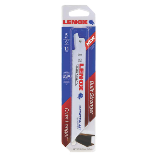 Lenox American Saw - Lenox 20564-614R 6" x 3/4" x .035 x 14TPI Bi-Metal Reciprocating Saw Blade (5/Pkg)