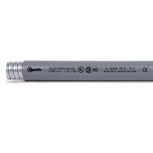 Flexible Liquidtight Conduit - Electriflex 21101 Type LA 11-1/2 Inch Diameter Gray Liquidtight Conduit, 100 Foot